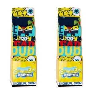 New SpongeBob SquarePants Crew Socks, 6 count x2 packs